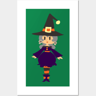 Cute Witch with Silver Hair Posters and Art